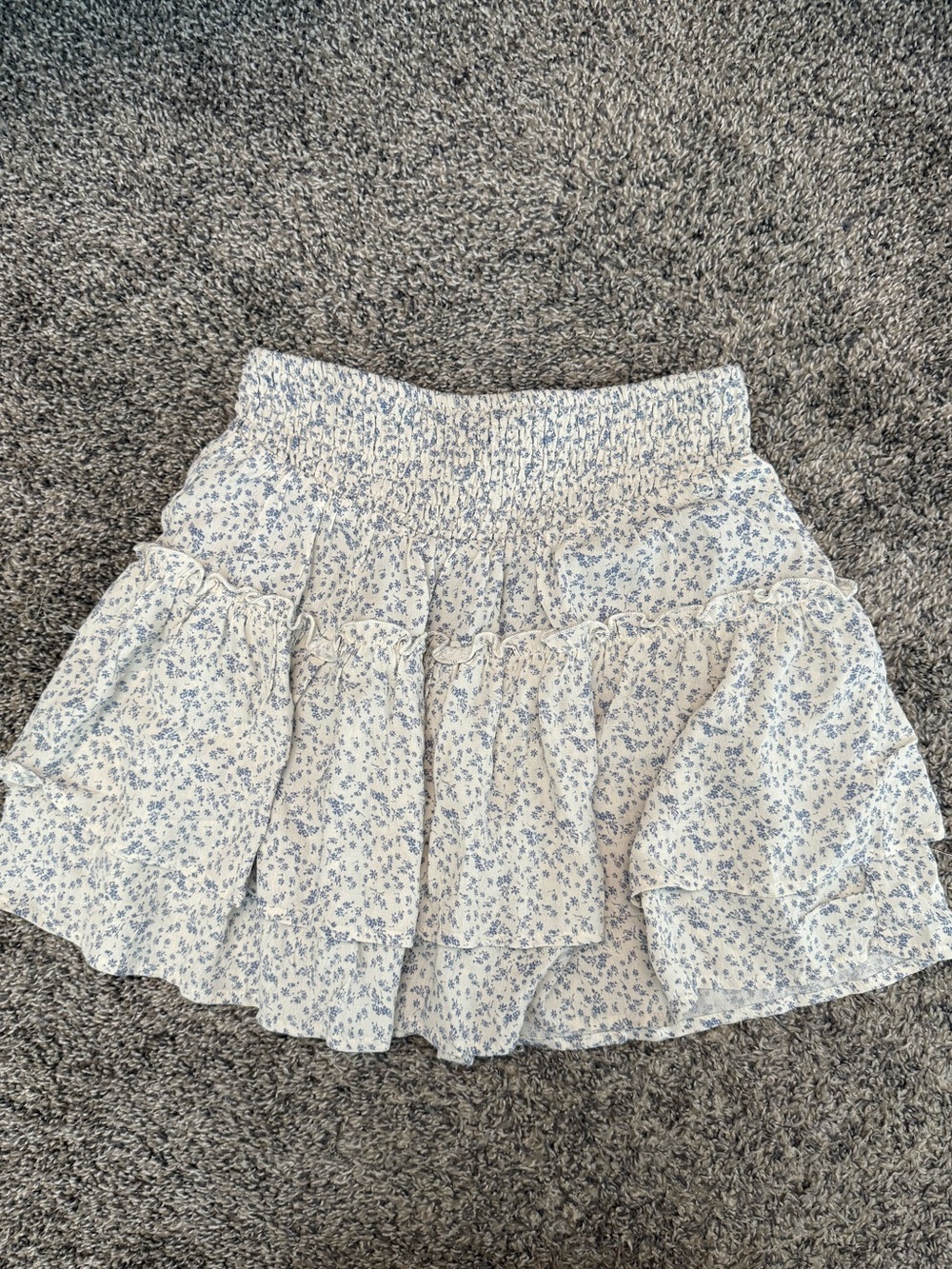 Sienna Sky Blue and White Floral Smocked Skirt